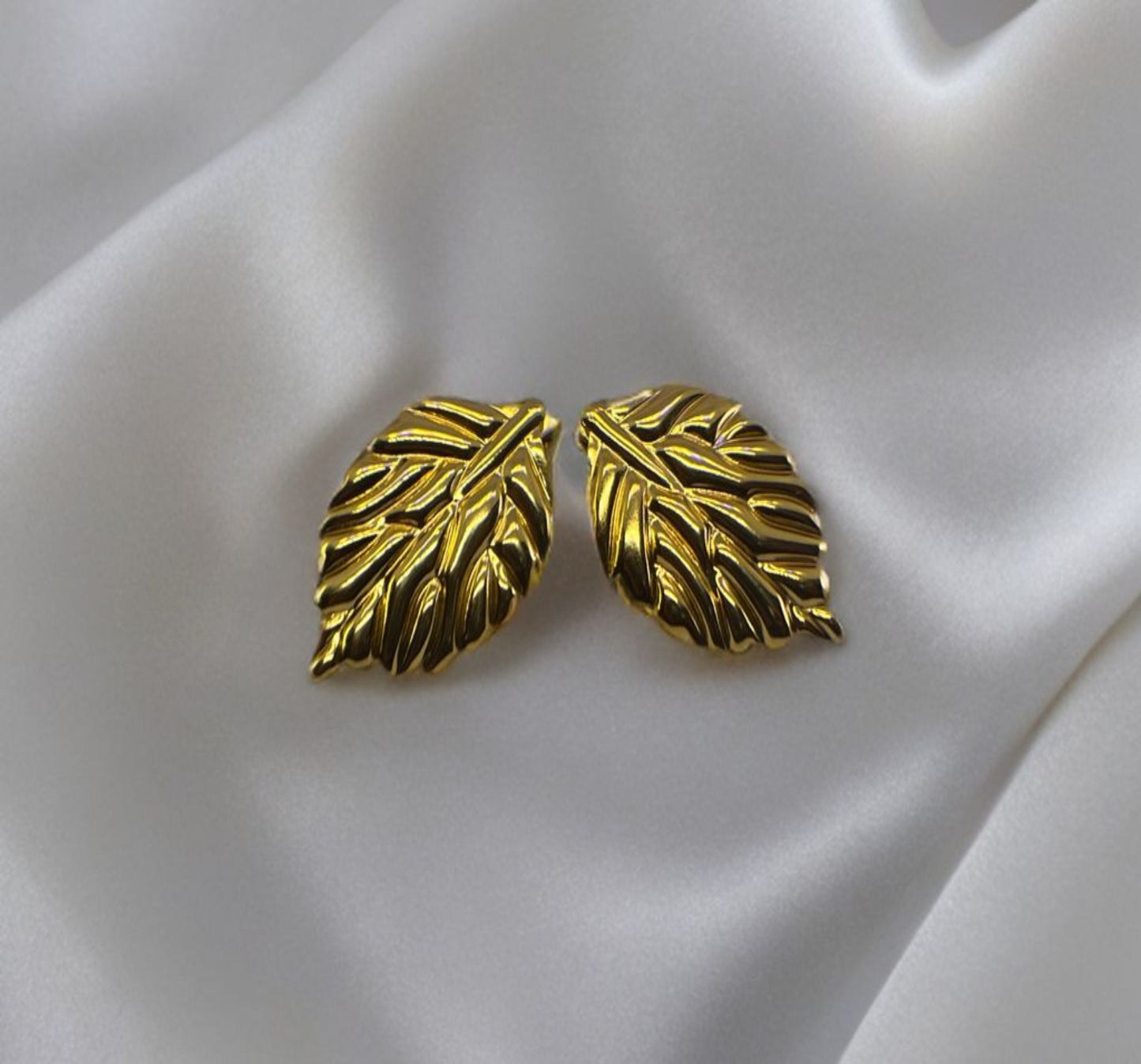 The Forever Leaf Studs – Timeless 18K Gold Plated Anti Tarnish Earrings