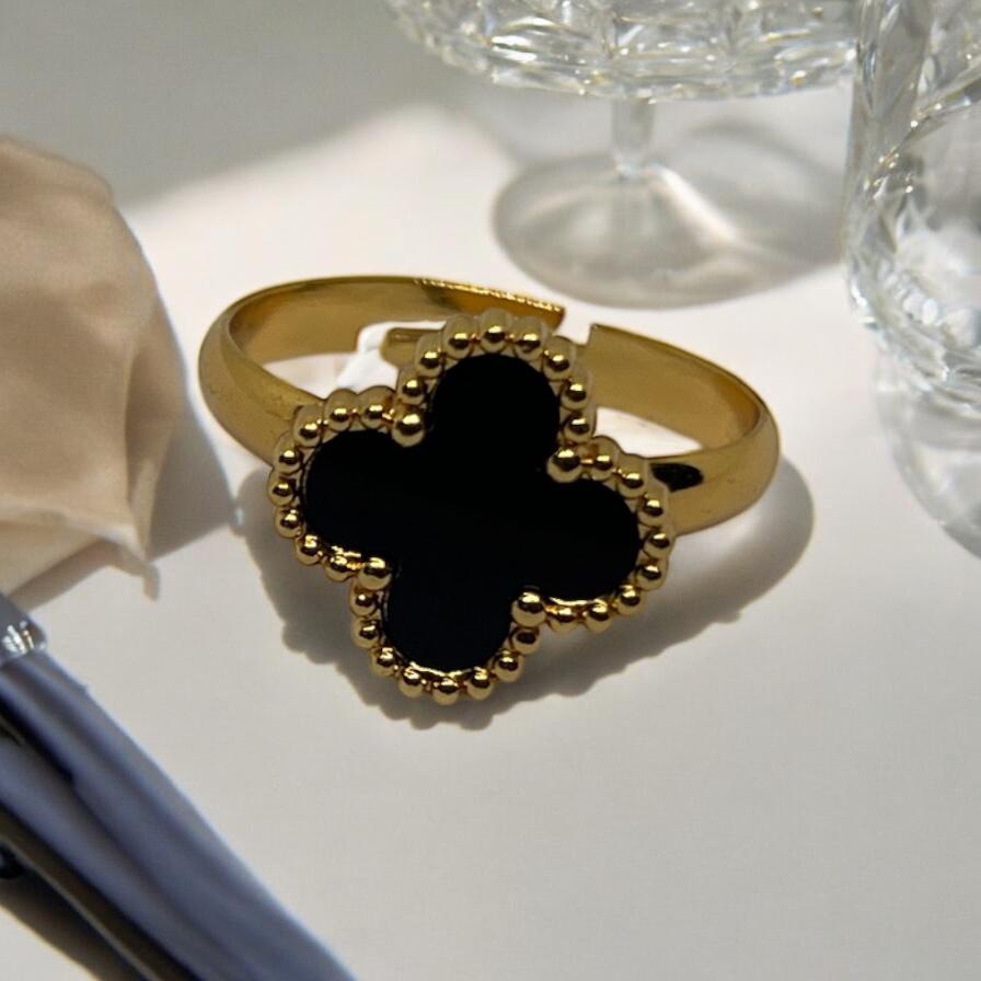 Black Clover Ring –18k Gold Plated Anti Tarnish Ring