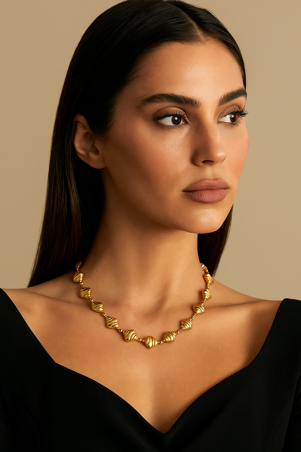 Coastal Whisper Conch Shell Necklace: 18k Gold Plated Anti Tarnish Chain