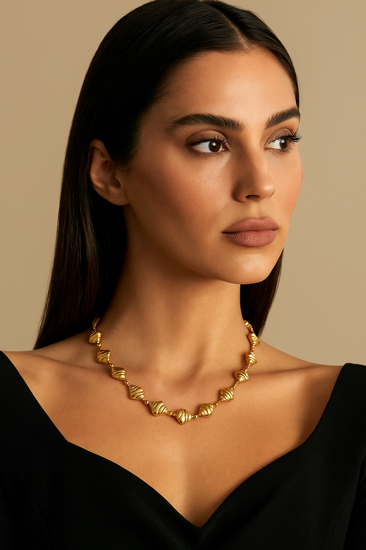 Coastal Whisper Conch Shell Necklace: 18k Gold Plated Anti Tarnish Chain