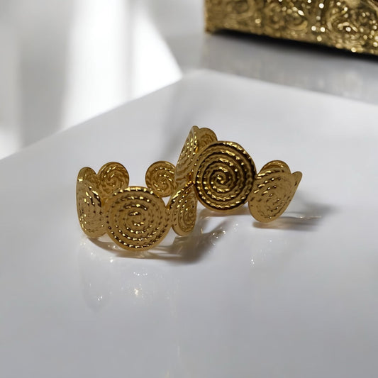 Eternal Vortex Ring – 18k Gold Plated Anti Tarnish Whirlwind of Timeless Energy