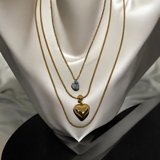 Triple Layered Heart Necklace