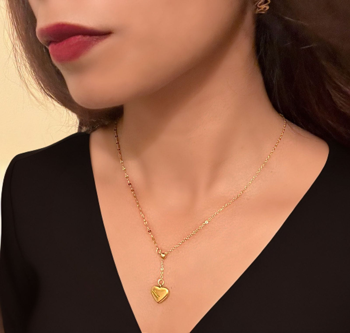Two Souls Dual-Design Heart Necklace – 18K Gold Plated Anti-Tarnish Chain