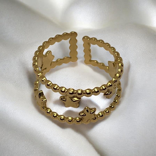 Stardust Legacy Ring – 18K Gold Plated Constellation of Your Timeless Light