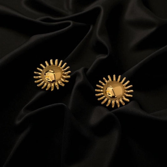 Sunrise Charm Bold Earrings- 18k Gold Plated Anti Tarnish Statement Earrings