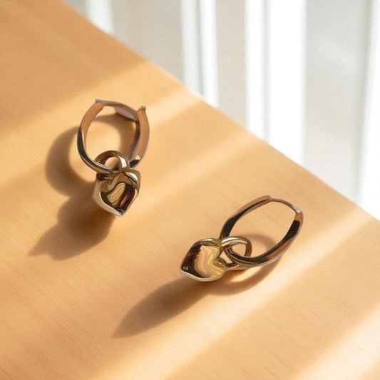 Eternal Heart Hoops- 18k Gold Plated Anti Tarnish Luxury Earrings