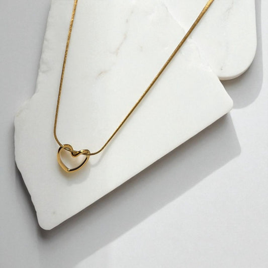 Heart Loop Necklace-18k Gold Plated Anti Tarnish Necklace