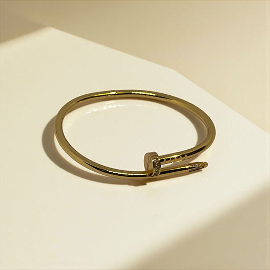 Veloura Nail Bangle Bracelet: 18k Gold Plated Anti Tarnish (Small size)