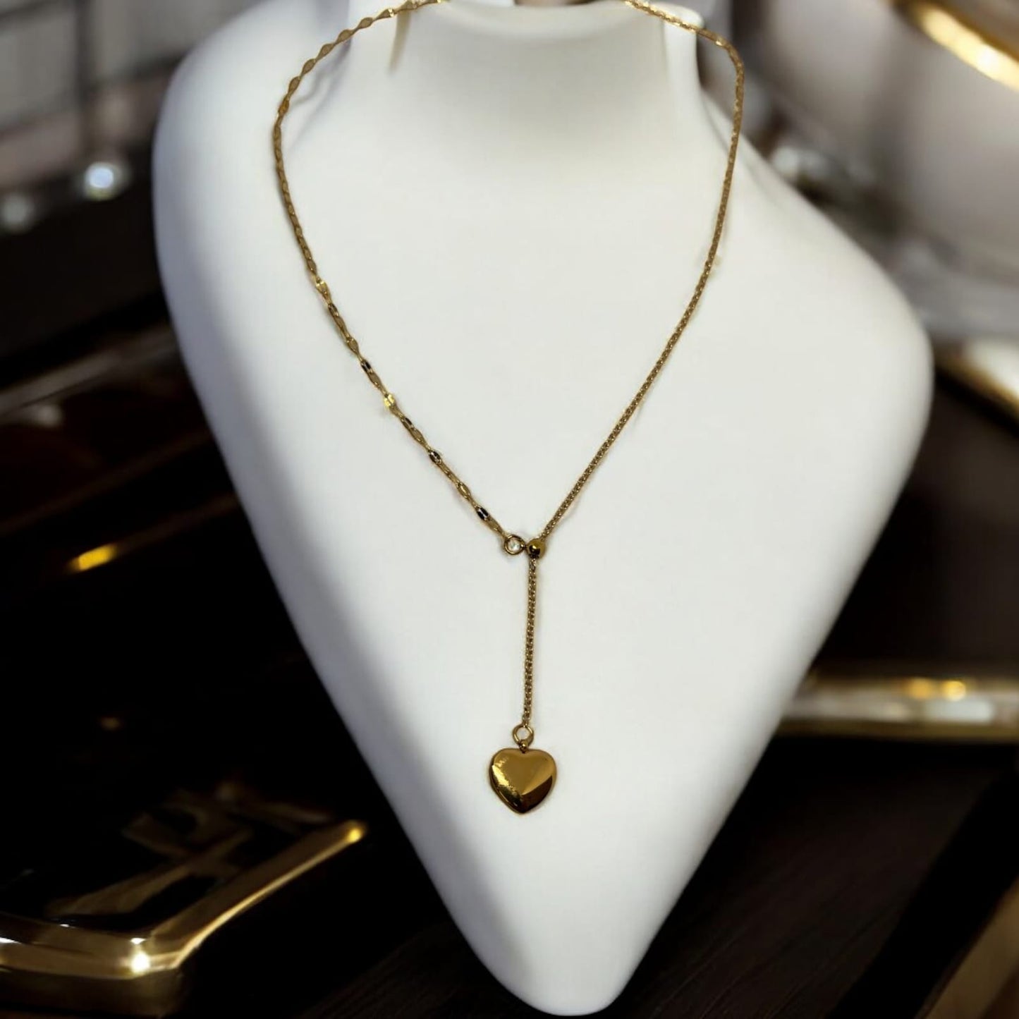 Two Souls Dual-Design Heart Necklace – 18K Gold Plated Anti-Tarnish Chain
