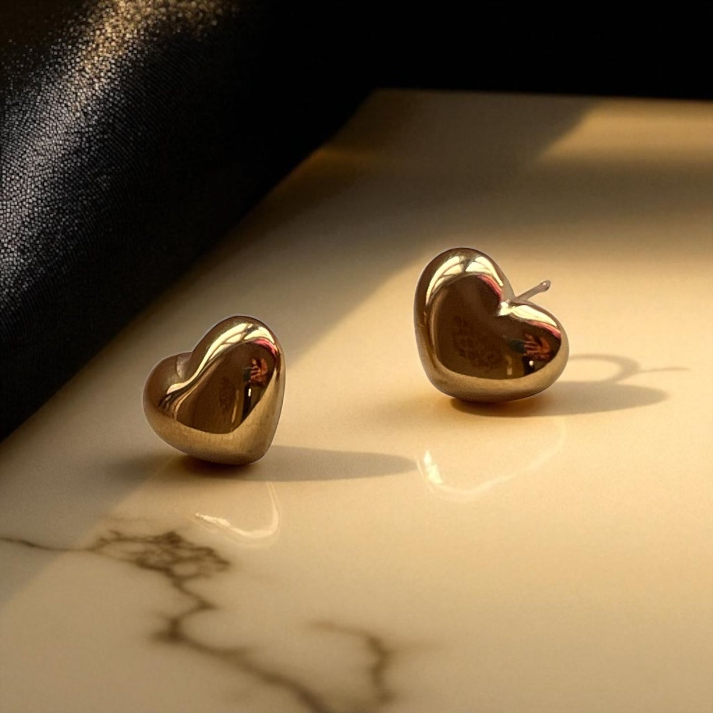 Timeless Heart Studs: 18k Gold Plated Anti Tarnish Earring