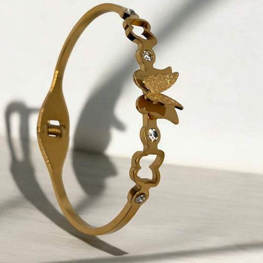 Wingsoul Butterfly Bangle Bracelet: 18k Gold Plated Anti Tarnish Bracelet