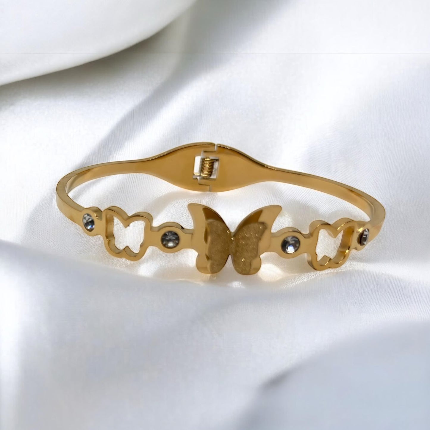 Wingsoul Butterfly Bangle Bracelet: 18k Gold Plated Anti Tarnish Bracelet